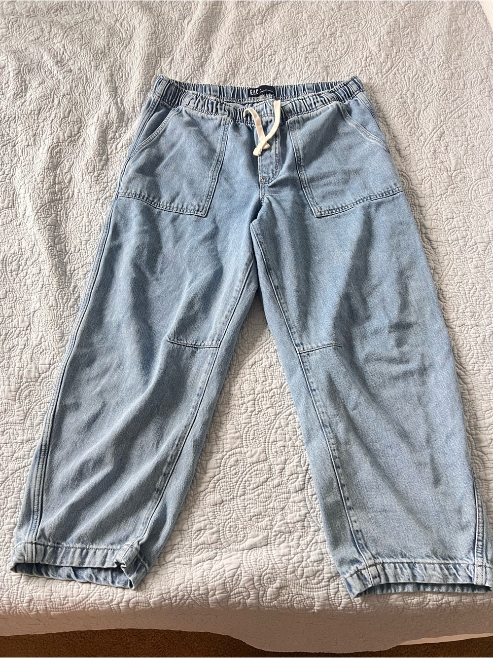 GAP Light Blue Relaxed Elastic-Waist barrel leg Women's Jeans